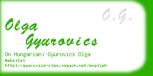 olga gyurovics business card